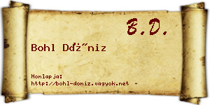Bohl Döniz névjegykártya